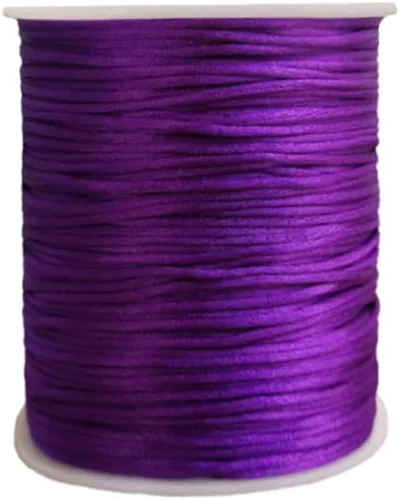 Miniatura 50 de 2.0mm Hilo de Cordón de Seda de Nylon para Cuentas de Macramé, Pulseras, Nudos Chinos, Collares, Joyería 109 Yardas (Verde Oscuro)