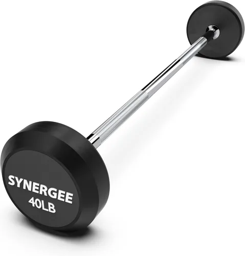 Miniatura 8 de Synergee Fixed Barbell Pre Weighted Straight Steel Bar with Rubber Weights - Fixed