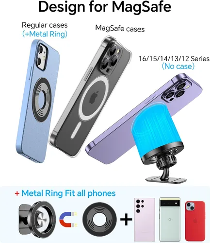 Miniatura 8 de Coolpow para Soporte de Coche Magsafe【20 Imanes Fuertes】Soporte Magnético de Teléfono para Coche Soporte de Teléfono Magnético Montaje de Teléfono
