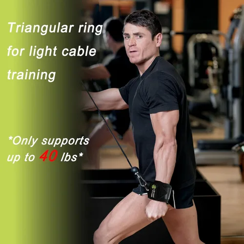 Miniatura 7 de Muñequeras con anillo triangular para levantamiento de pesas, accesorio de cable de gimnasio, correas de soporte de muñeca para entrenamiento