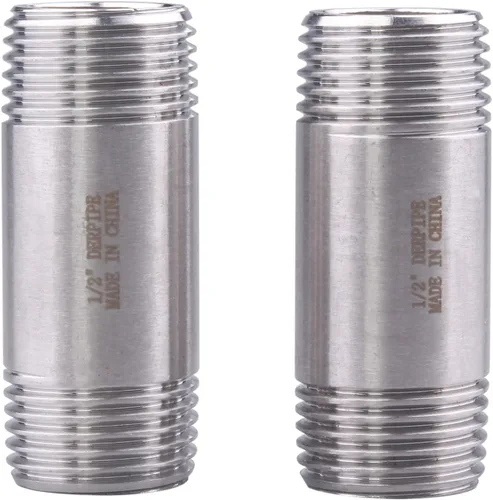 Miniatura 9 de 1/2" X 1/2" NPT Macho NPT Acero Inoxidable 304 Acoplamiento De Tubo De Acoplamiento De Acoplamiento De Tubo De Montaje 4" Longitud