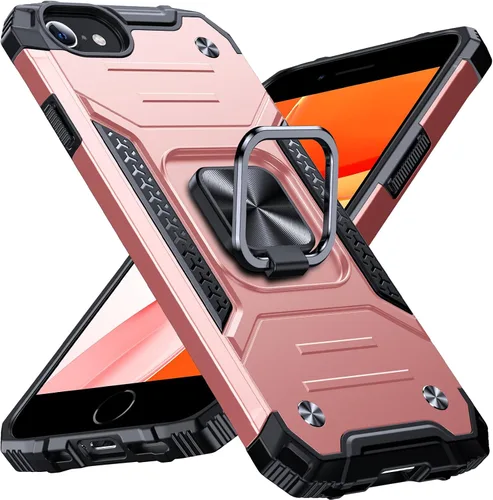 Miniatura 47 de Anqrp Funda resistente para iPhone 6/7/8/SE/SE2 con soporte de anillo mejorado y agarre, grado militar, a prueba de golpes, resistente y robusta