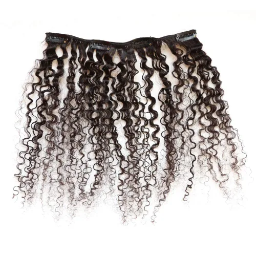 Miniatura 7 de Extensiones de cabello humano rizado con clip, brasileño, virgen, afroamericano, 4B 4C, natural, para mujeres negras (10 pulgadas, 3B 3C)