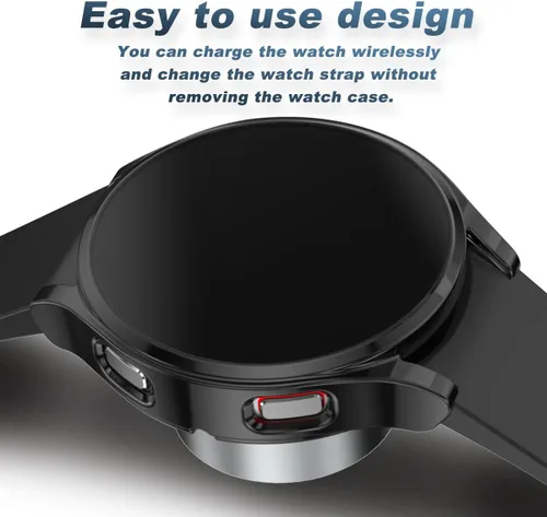 Miniatura 3 de Rc-Z para Samsung Galaxy Watch 5/Galaxy Watch 4 de 40 mm, paquete de 4 fundas de TPU suave con cubierta completa para la cara, protector de pantalla