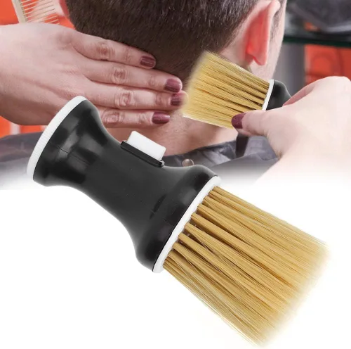Miniatura 5 de Cepillo de peluquería suave para el cabello, plumero de cuello con mango redondo ergonómico (negro), cepillo de limpieza de doble función con poder