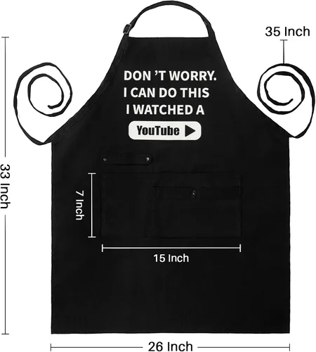 Miniatura 3 de Delantal de barbacoa para hombre con bolsillos, divertidos delantales de cocina para hombres, delantal de cocina impermeable para regalos de padre