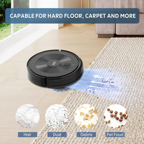 Miniatura 7 de Combo de aspiradora y trapeador robot: robot aspirador 2 en 1 2500 Pa fuerte succión y sin enredos y control Alexa/APP y carga automática, limpieza