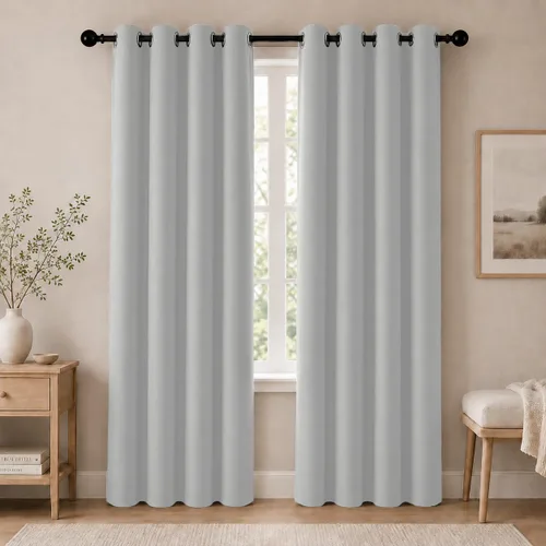 Miniatura 106 de Cortinas de oscurecimiento de habitación de 45 pulgadas de largo para dormitorio y sala de estar, cortinas térmicas aislantes con ojales