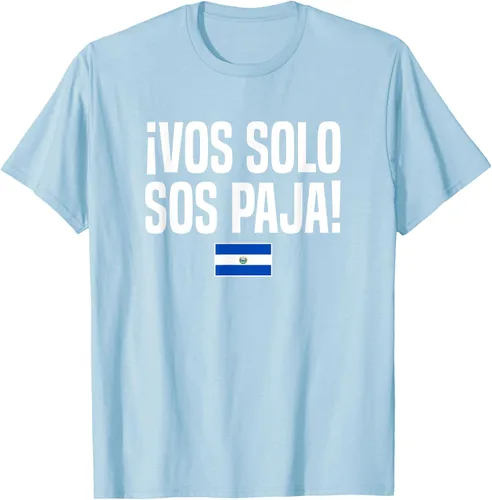 Miniatura 85 de Camiseta Vos Solo Sos Paja Salvadoran Slang Bandera de El Salvador, Negro