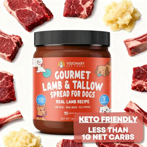 Miniatura 7 de Visionary Pet Foods Cordero y carne seca para untar – Premio saludable para perros – Alternativa a la mantequilla de maní para perros, sin xilitol