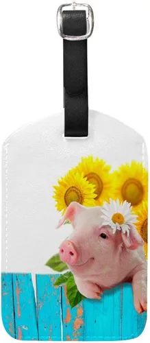 Guitong viaje equipaje etiqueta lindo cerdo rosa ángel alas mochila etiqueta maleta viaje identificador cuero inteligente viaje negocio, Comic