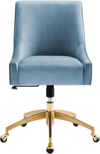 Miniatura 6 de Modway Discern Performance - Silla de oficina giratoria de terciopelo en color azul claro