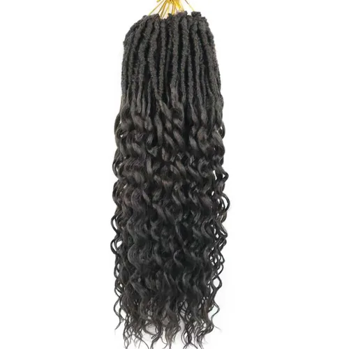 Miniatura 12 de Cabello de ganchillo para mujeres negras Goddess Locs de 14 pulgadas 8 paquetes 613 Locs falsos suaves preenganchados trenzas de ganchillo cabello