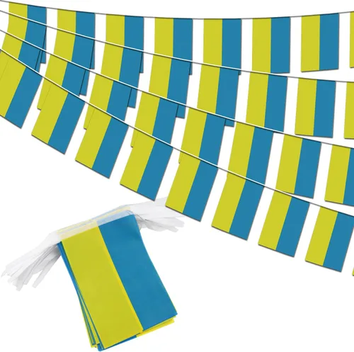 Miniatura 13 de Banderín de bandera de Colombia – 38 banderas, 42 pies, pequeñas banderas colombianas para decoración del país, escuela, fiesta, eventos deportivos