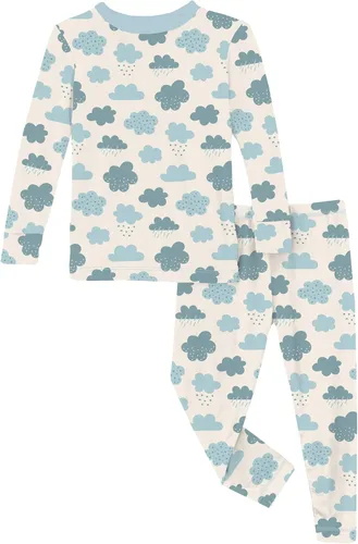 Miniatura 4 de KicKee Pants Conjunto de pijama de manga larga con estampado de piezas
