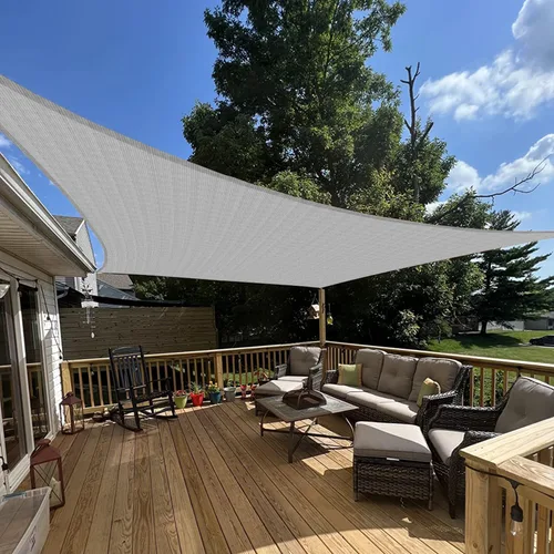 E&K Sunrise - Toldo parasol rectangular de 10 x 12 pies, bloquea los rayos UV, para pérgola, patio, jardín al aire libre (gris)