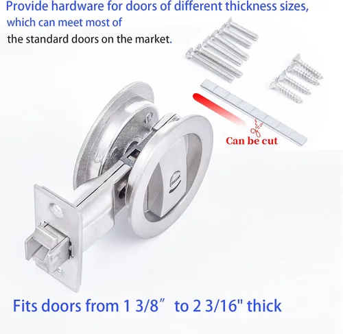 Miniatura 7 de Dontay Cerradura de indicadores codificados por color para puerta de bolsillo, cerradura de manijas de privacidad (cama/baño), fondo de 2-3/8 Níquel
