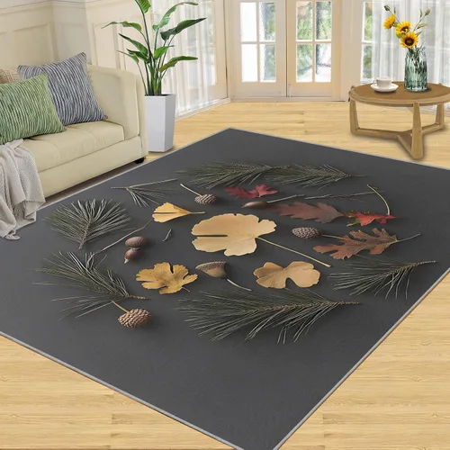 Miniatura 13 de Autumn Forest Rugs for Bedroom, Lake Forest Area Rug, Landscape Photo Rugs for Living Room, Indoor Non-Slip Rug, Machine Washable Carpet for Front