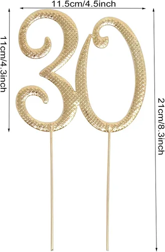 Miniatura 2 de Honbay 30 decoraciones para tartas con diamantes de imitación de cristal brillantes para decoración de tartas para fiesta de cumpleaños 30