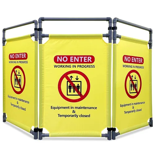 Miniatura 8 de No Entrar - Señales Verdes de Precaución - Señal de 3 Paneles Barreras de Seguridad 97.52 cm Plegable Barrera de Seguridad de PVC de Alta