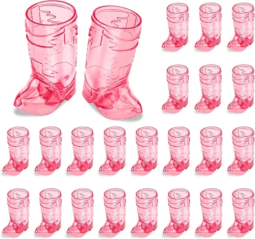 Vasos de chupito de botas de Cowboy de plástico SAIAOKJ, 24 piezas de 1 oz, suministros para fiestas con temática de botas de Cowboy, reutilizables,