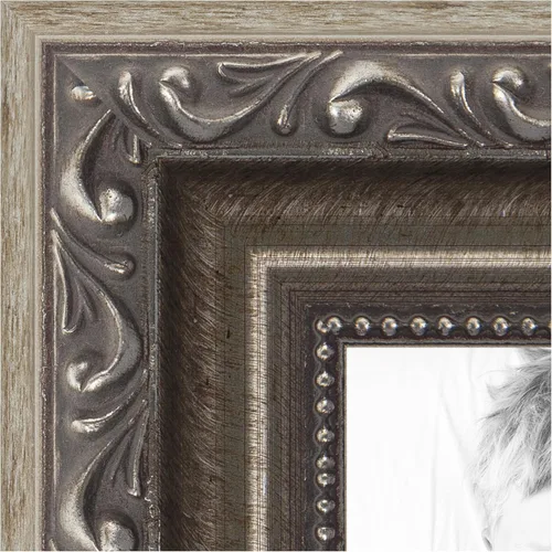 Miniatura 4 de ArtToFrames WOMD6661-24x36 pulgadas - Marco de fotos de madera de plata antigua con cuentas de 24 x 36 pulgadas Plata envejecida