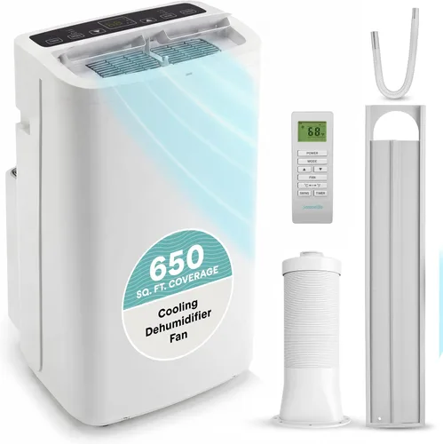SereneLife - Pequeño aire acondicionado portátil de 14,000 BTU con deshumidificador incorporado - Unidad de aire acondicionado portátil para