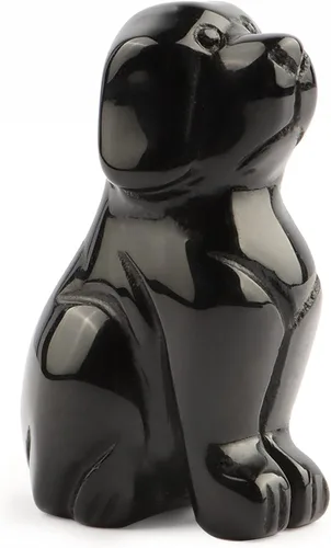 Miniatura 9 de Artistone Estatua de animales de cristal de amatista de 2 pulgadas con piedras preciosas talladas para cachorro, escultura artesanal para decoración