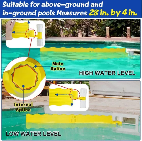 Miniatura 2 de Skimmer para superficie de piscina, desnatador de desechos de plástico, manos libres, funciona con la mayoría de los sistemas de skimmer en piscinas