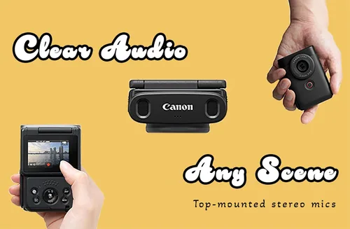 Miniatura 3 de Canon PowerShot V10 Cámara, Cámara Compacta Creadora de Contenido para Vlog, Lente Gran Angular Fijo de 19mm, Video 4K, Detección de Rostro, Plateado