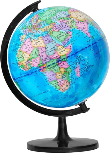 Miniatura 9 de GOCHANGE Globo político de 8 pulgadas con superficie impermeable HD, globo para escribir y borrar y colores brillantes para estimular el interés