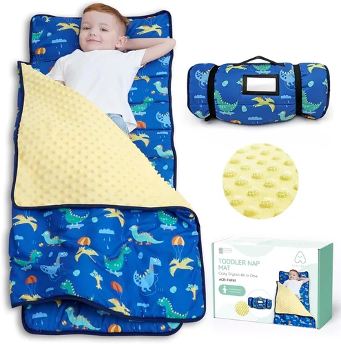 Miniatura 10 de ACRABROS Toddler Nap Mat with Pillow and Blanket, Large Rolled Napping Mats,Slumber Bags for Boys Girls,Kids Sleeping Bag for Daycare, Preschool
