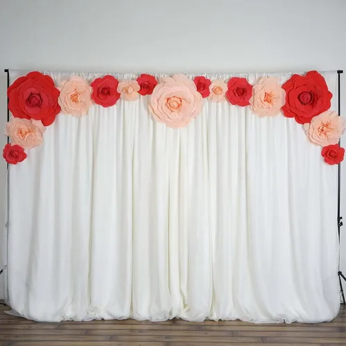 Miniatura 2 de Efavormart Enormes Rosas de Espuma 3D para Pasillo de Boda - Paquete de 2 de 20" Flores Artificiales Rojas de Sensación Real, Decoraciones de Fiesta
