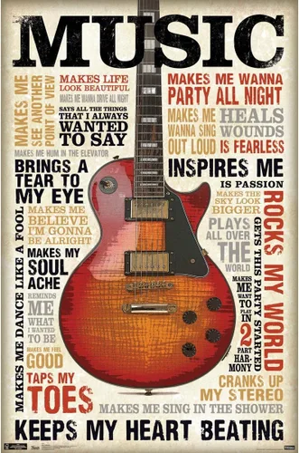 Miniatura 18 de Trends International Music Inspires Me Wall Poster, 14.725" x 22.375", Barnwood Framed Version