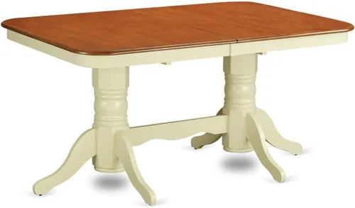 Miniatura 3 de East West Furniture NAPL9-WHI-W Juego de mesa de comedor de 9 piezas incluye una mesa de comedor rectangular con hoja de mariposa y 8 sillas