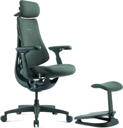 LiberNovo Silla de oficina ergonómica dinámica con reposapiés StepSync, silla de escritorio con soporte lumbar adaptativo, reclinación de 160° y