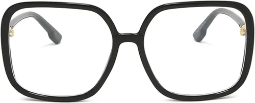 Miniatura 2 de Gafas de lectura cuadradas retro para mujer, bloqueo de luz azul, marcos de anteojos de gran tamaño, lente grande Negro