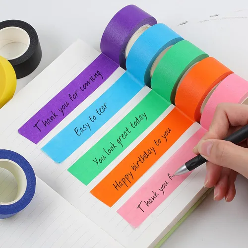 Miniatura 5 de Guirnd 12 piezas de cinta adhesiva de colores, suministros de arte para niños, cinta adhesiva para manualidades DIY, rollos de cinta adhesiva de 1.0