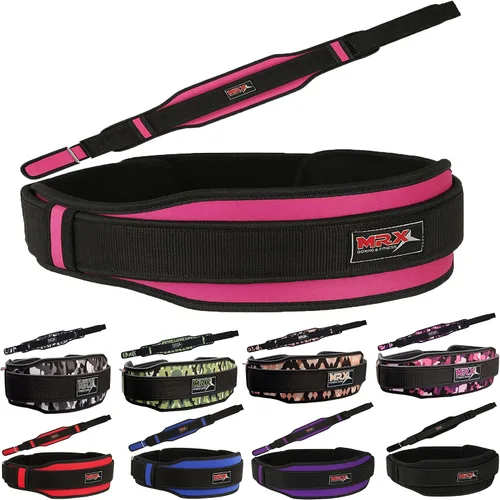 Miniatura 8 de MRX - Cinturón de levantamiento de pesas con soporte de espalda doble, entrenamiento de gimnasio, cinturones de 5 pulgadas de ancho, 11