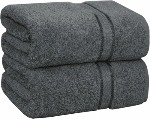 Cotton Craft colección juego de 2 piezas ultra suaves, tamaño grande, 100% algodón, toalla de baño Carbón - Toalla de baño