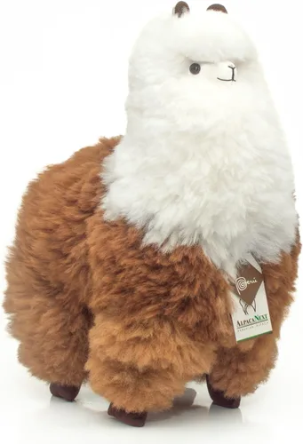 Miniatura 15 de Alpaca Animal de Peluche – 9 pulgadas. Linda Alpaca de Peluche Suave y Abrazable, Juguete de Alpaca de Peluche Hecho a Mano con Pelo Natural de Beige