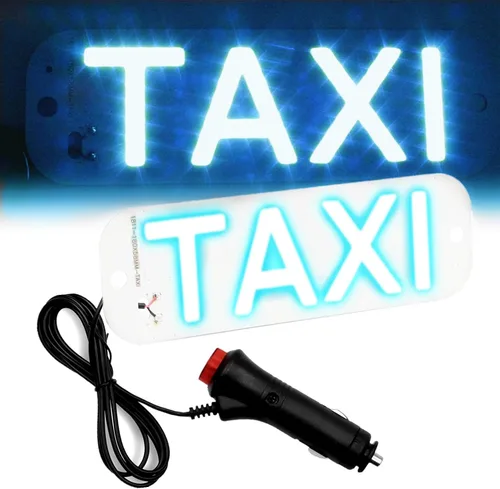 Miniatura 9 de Luz de taxi con enchufe Cig-arette, montaje de succión de taxi de 12 V CC en la lámpara de taxi con cubierta de viento del automóvil, 2 modos de Rojo