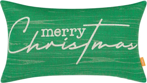 Miniatura 11 de Funda de almohada decorativa de Navidad de 12 x 20 pulgadas, funda de almohada lumbar de poliéster de Navidad, funda de cojín de granja para sofá