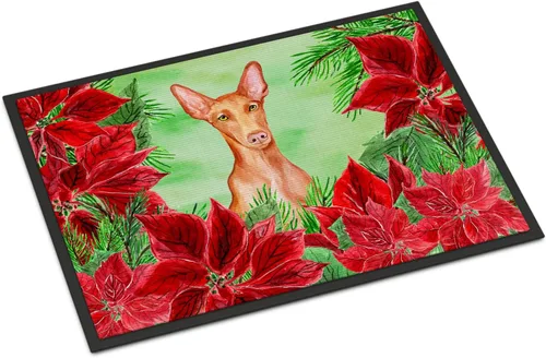 Miniatura 113 de Caroline's Treasures CK1311MAT Cavalier Spaniel Poinsettas - Felpudo de 18 x 27 pulgadas, tapete para puerta delantera, interior y exterior