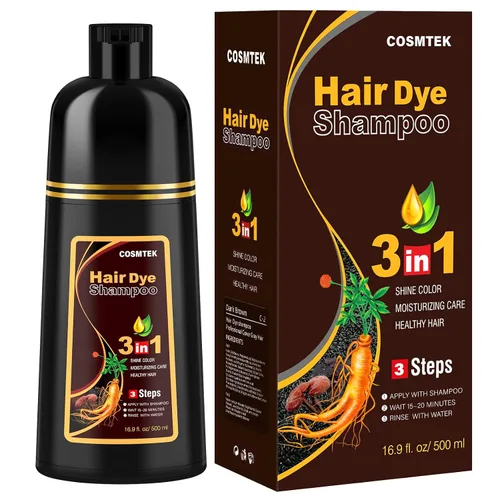 Miniatura 7 de Champú de tinte para cabello negro, para cabello gris, champú de color para mujeres y hombres, 3 en 1 (16.9 onzas líquidas)