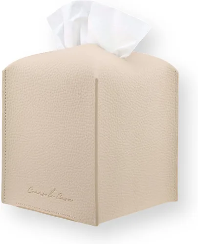 Soporte para caja de pañuelos de piel sintética de alta calidad, elegante funda de caja de pañuelos estilo hotel para decoración del hogar, oficina