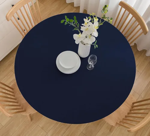 Miniatura 22 de Wolkemer Mantel Redondo Ajustado de 2 Pies de Spandex Elástico Cubierta para Mesa de Cóctel Borde Elástico Negro Cubierta Superior de Mesa