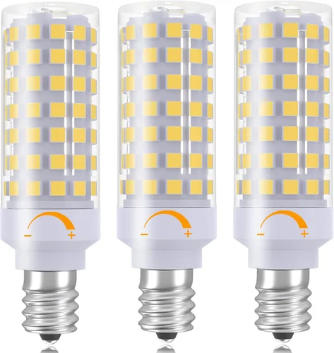 TAIYALOO Bombillas LED E12 Regulables para Candelabros C7, E12 Equivalente a Bombilla Halógena de 60 Vatios, Blanco Natural 4000K, 120V 630LM T6 7W