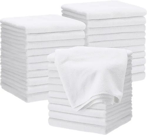 Miniatura 11 de Panelee 36 paquetes de toallas de microfibra absorbentes a prueba de blanqueador, resistentes a la decoloración, toallas de mano para gimnasio, Negro