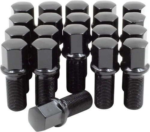 Miniatura 11 de Wheel Accessories Parts 20 pernos de bola de rosca M15x1.25 15x1.25 para asiento de bola con acabado negro, longitud del vástago de 1.57 pulgadas